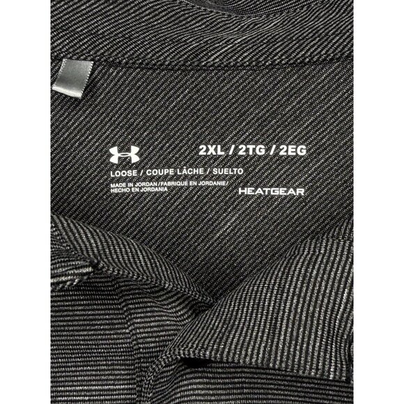 Under Armour HeatGear Polo Shirt Men 2XL Gray Loose Fit Performance Golf Logo - Picture 4 of 6